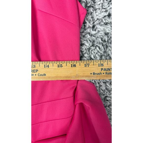 NWT Alexia Admor Valeria Dress Hot Pink Crew Neck Slit Thigh Knee Length Size XL - Picture 10 of 12